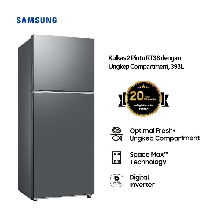 Samsung Kulkas Two Doors Ungkep Compartment RT38 393 L - RT38CG6420S9SE